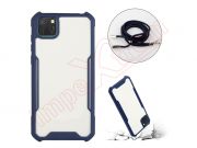 Blue and transparent case with lanyard for Huawei Y5p (DRA-LX9)